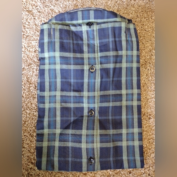 Good Man Brand Blue and Green Plaid Men's Long Sleeve Button Down Shirt NWT - Picture 5 of 6